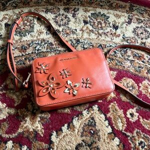 Michael Kors Orange Floral Crossbody Bag